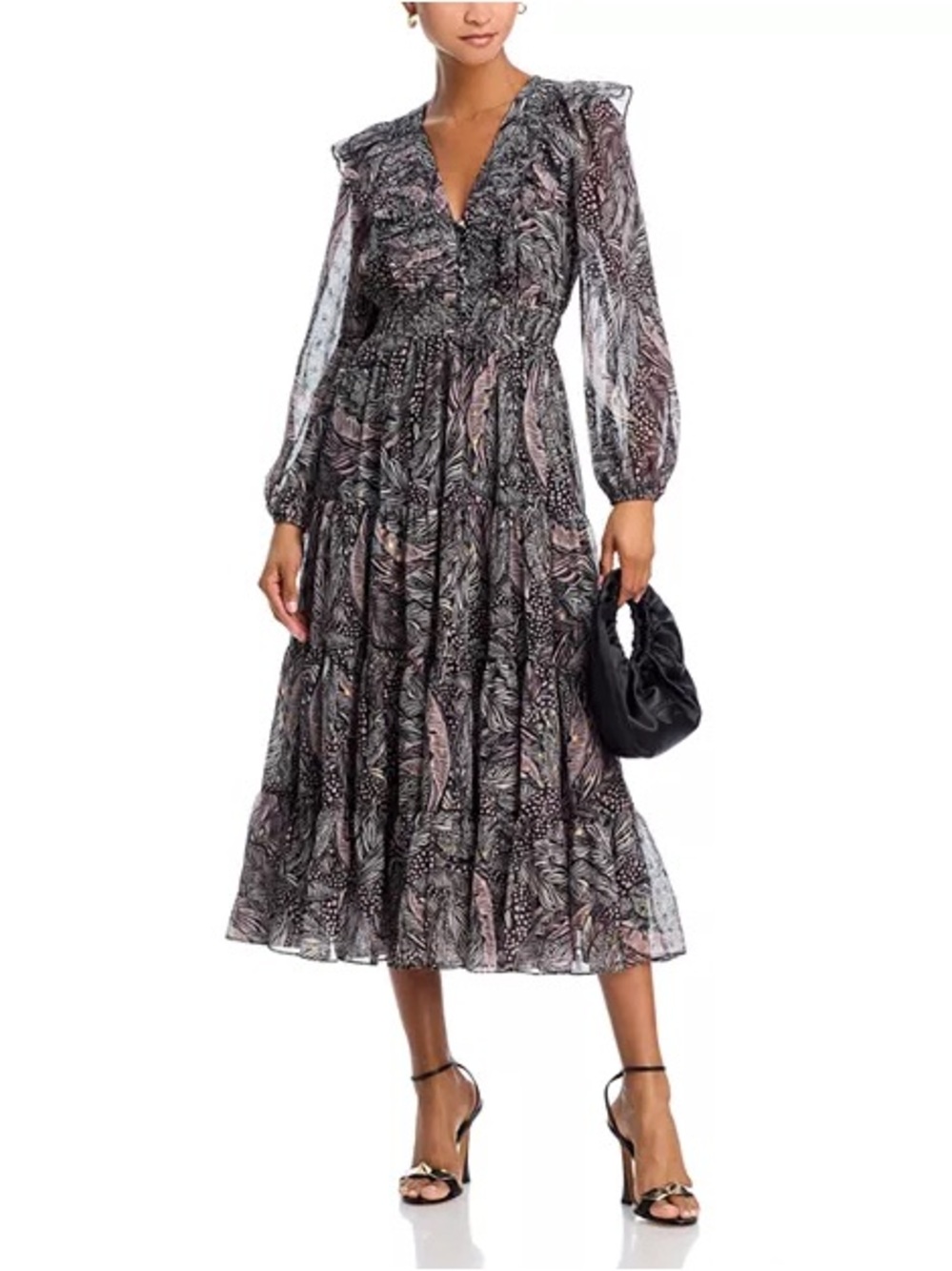NWT Aqua Tiered Midi Dress
